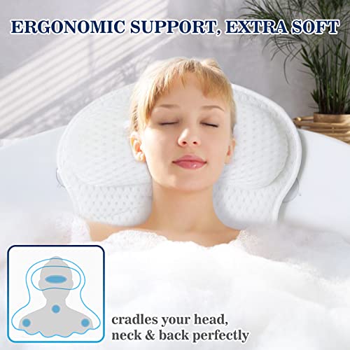 Luxury Bath Pillows for Tub Neck and Back Support
| Soft 4D Mesh Fabric Bath Tub Pillow Headrest
| Non-Slip Suction Cup