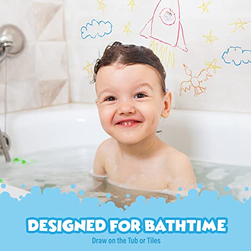 Tub Works® Smooth™ Nontoxic Washable Bath Crayons 12 Pack for Toddlers & Kids | Unique Formula Draws Smoothly & Vividly